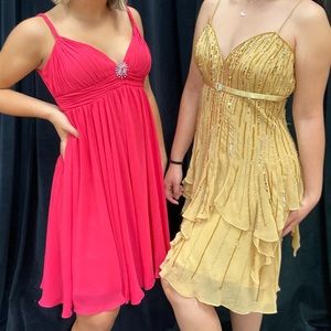 Gold cocktail dress
